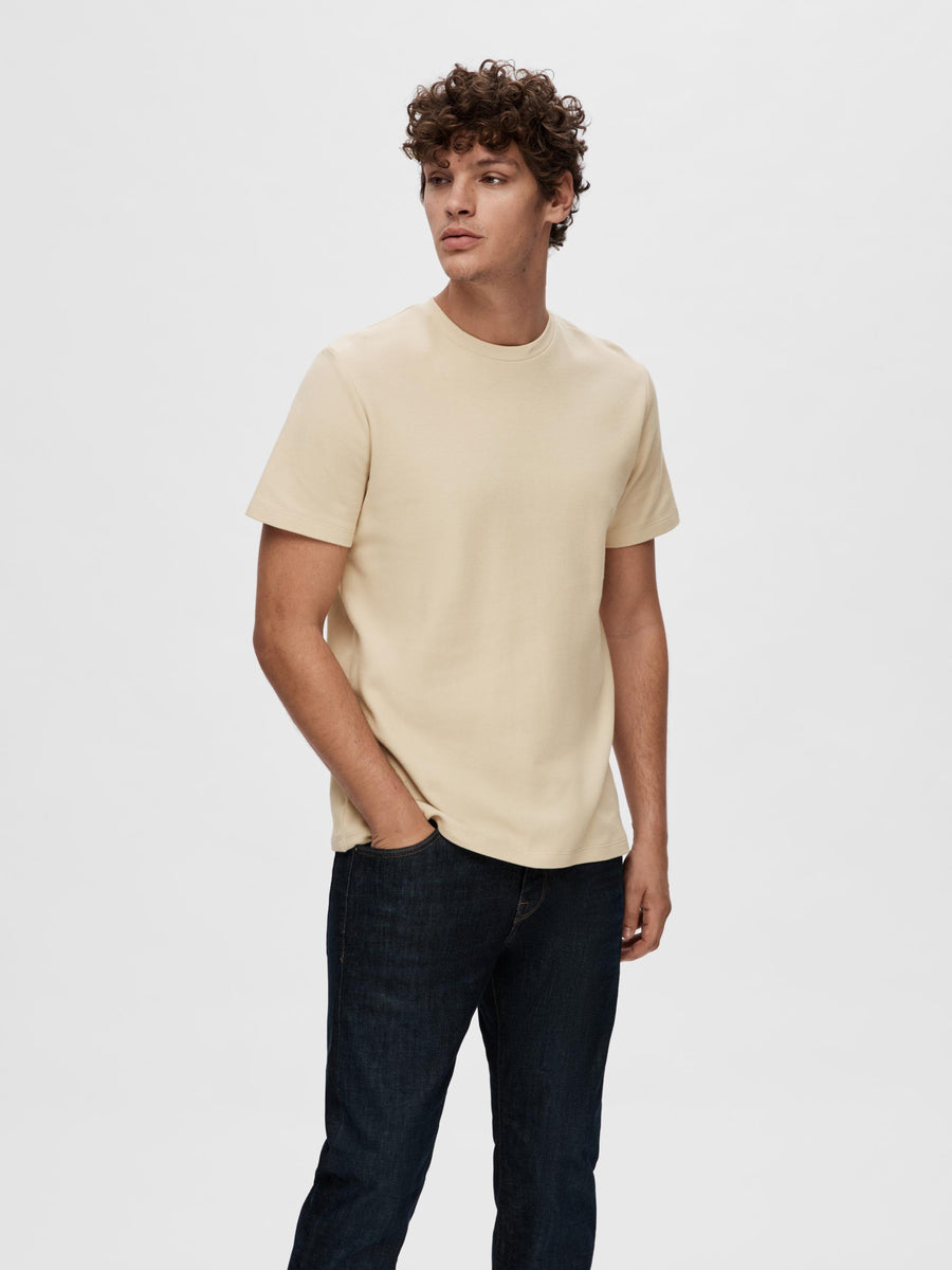 SELECTED HOMME T-Shirt Waffle SLHRELAXWALT Organic Cotton