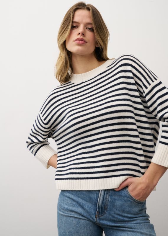 -0039- ITALY Strickpullover AMADEA STRIPE Cashmere