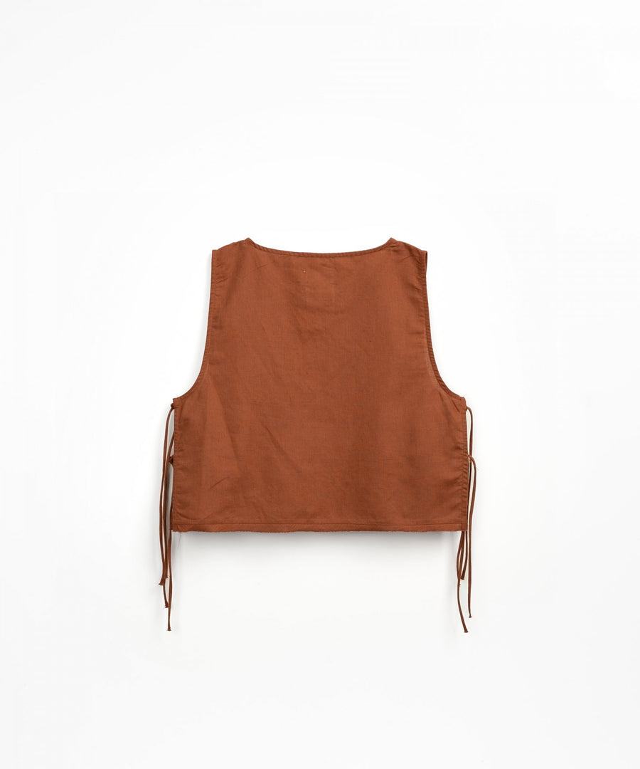 Play Up Woman Drawstring Top Linen Organic Cotton