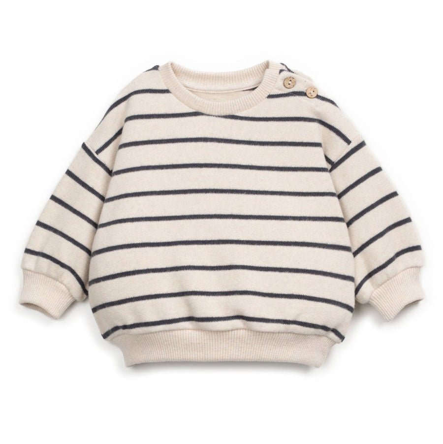 Play Up Gestreifter Pullover mit Schulteröffnung Recycled Cotton