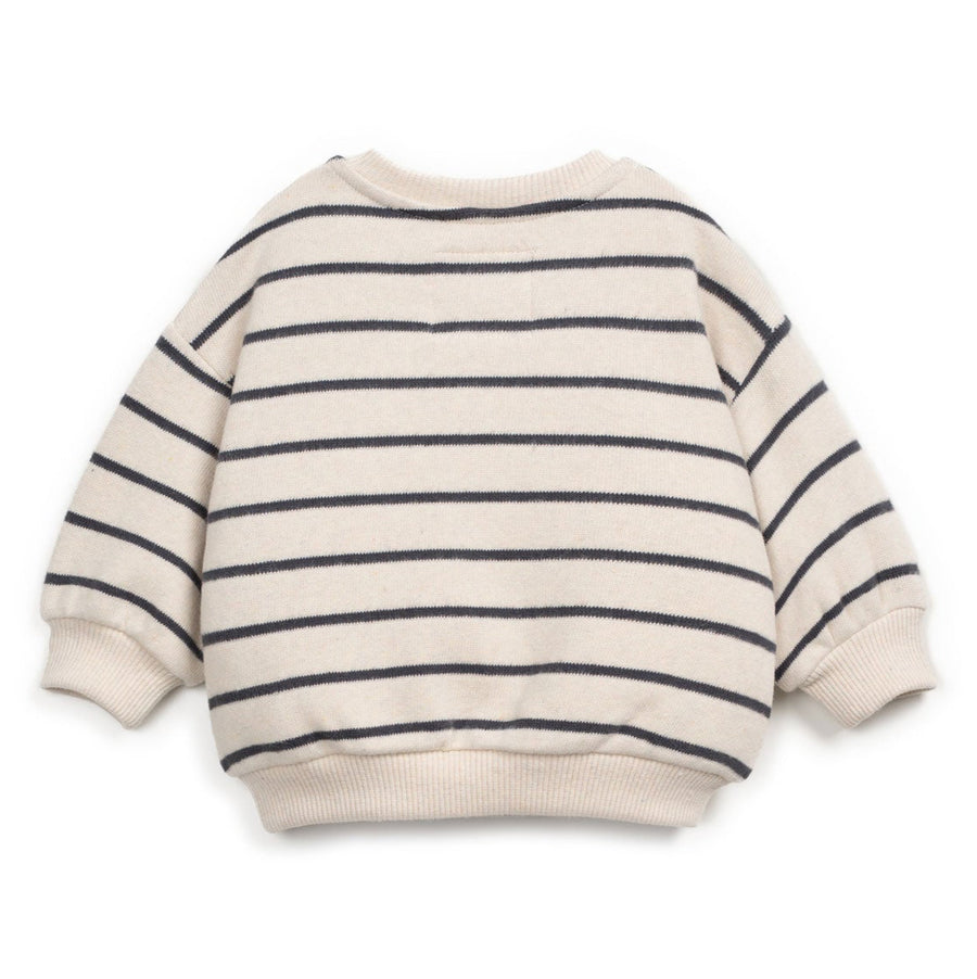 Play Up Gestreifter Pullover mit Schulteröffnung Recycled Cotton