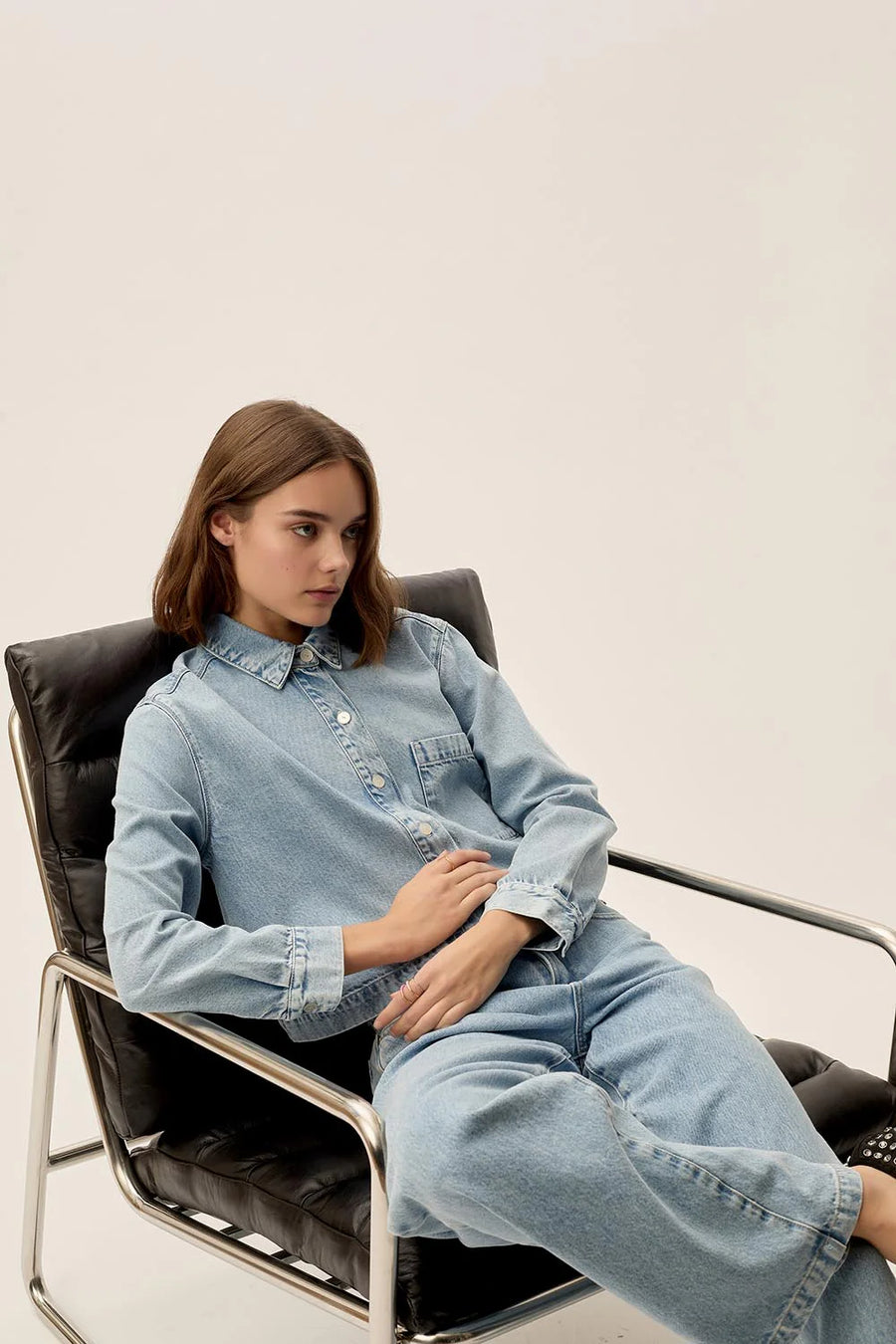 DES PETITS HAUTS Denim-Overshirt LAZARE Cotton