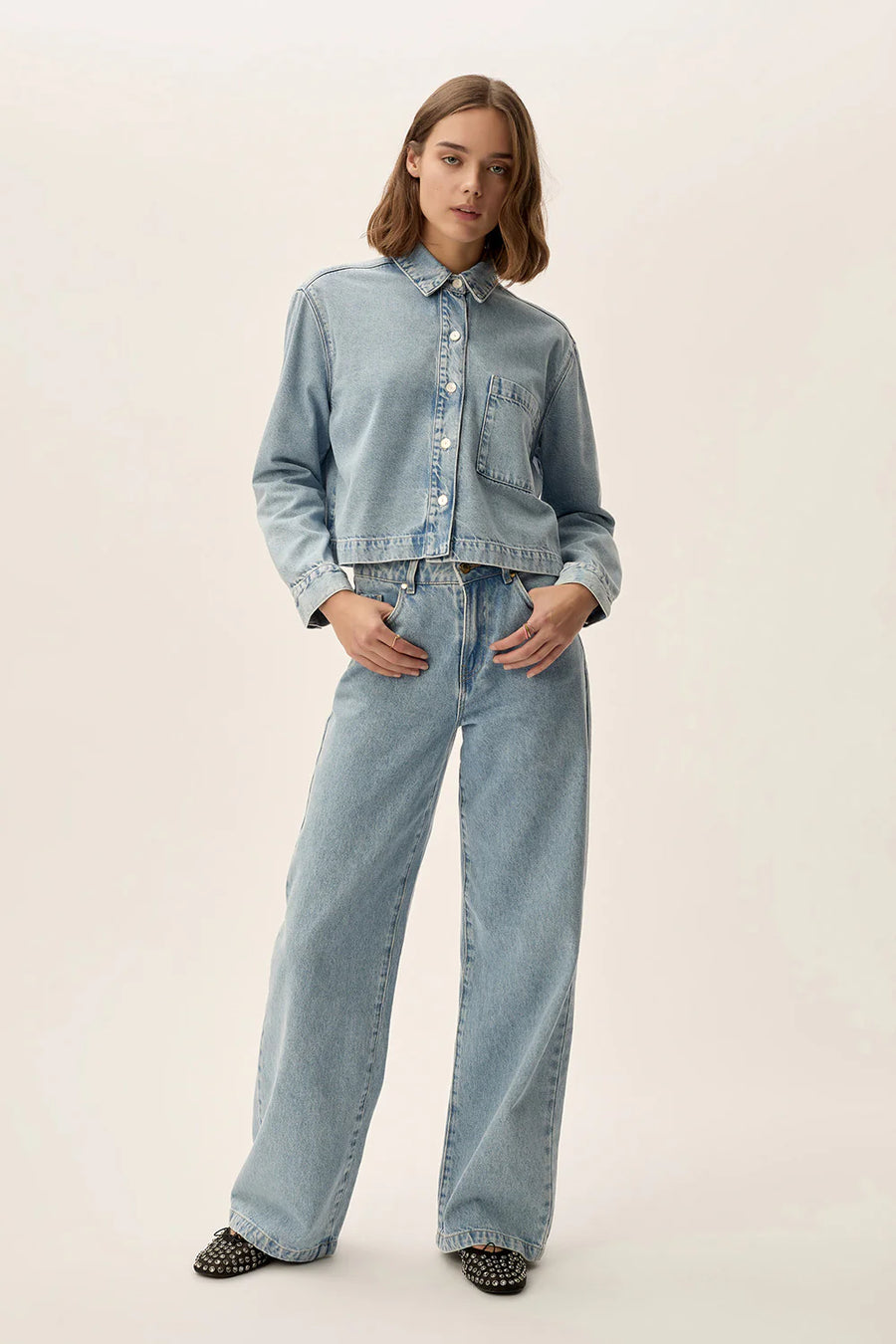 DES PETITS HAUTS Denim-Overshirt LAZARE Cotton
