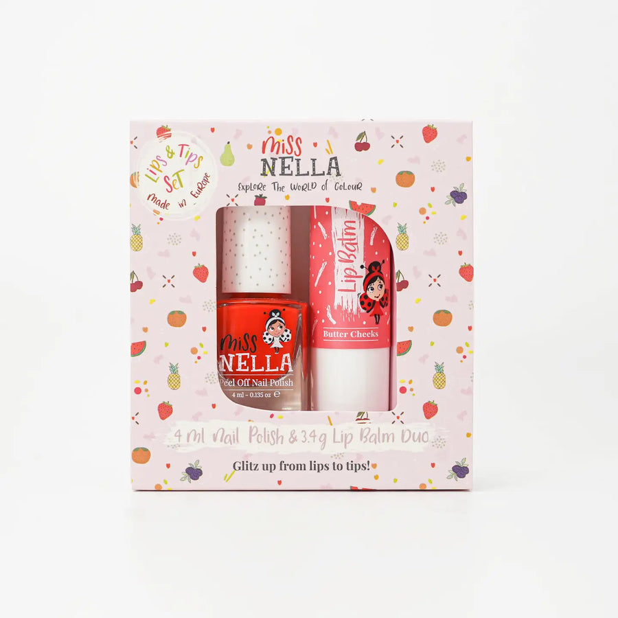 Miss Nella Duo-Set Peel-Off Nagellack und Lippenbalsam