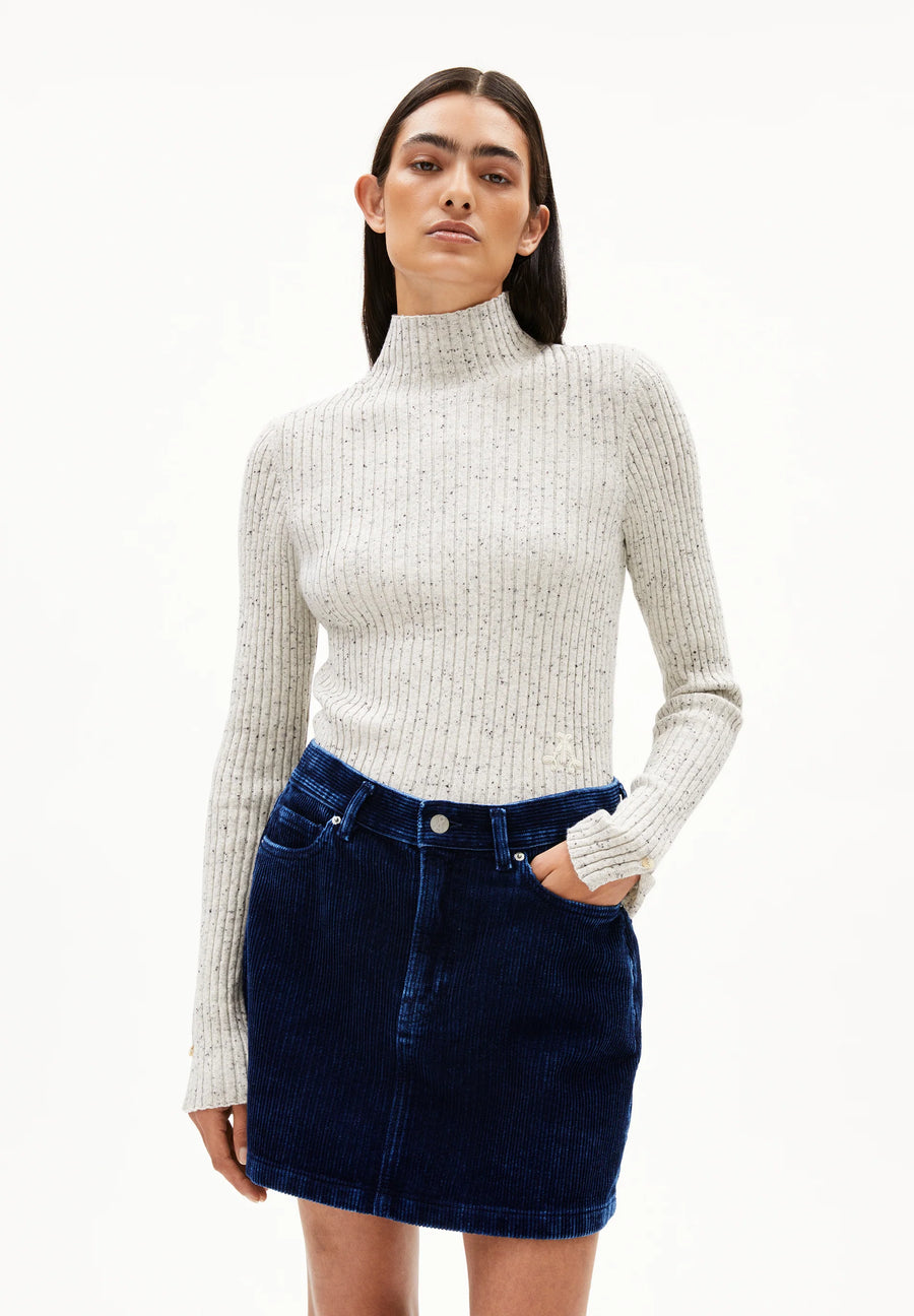 ARMEDANGELS Pullover gerippt ALAANIA TWEED Organic Cotton-Wool Mix