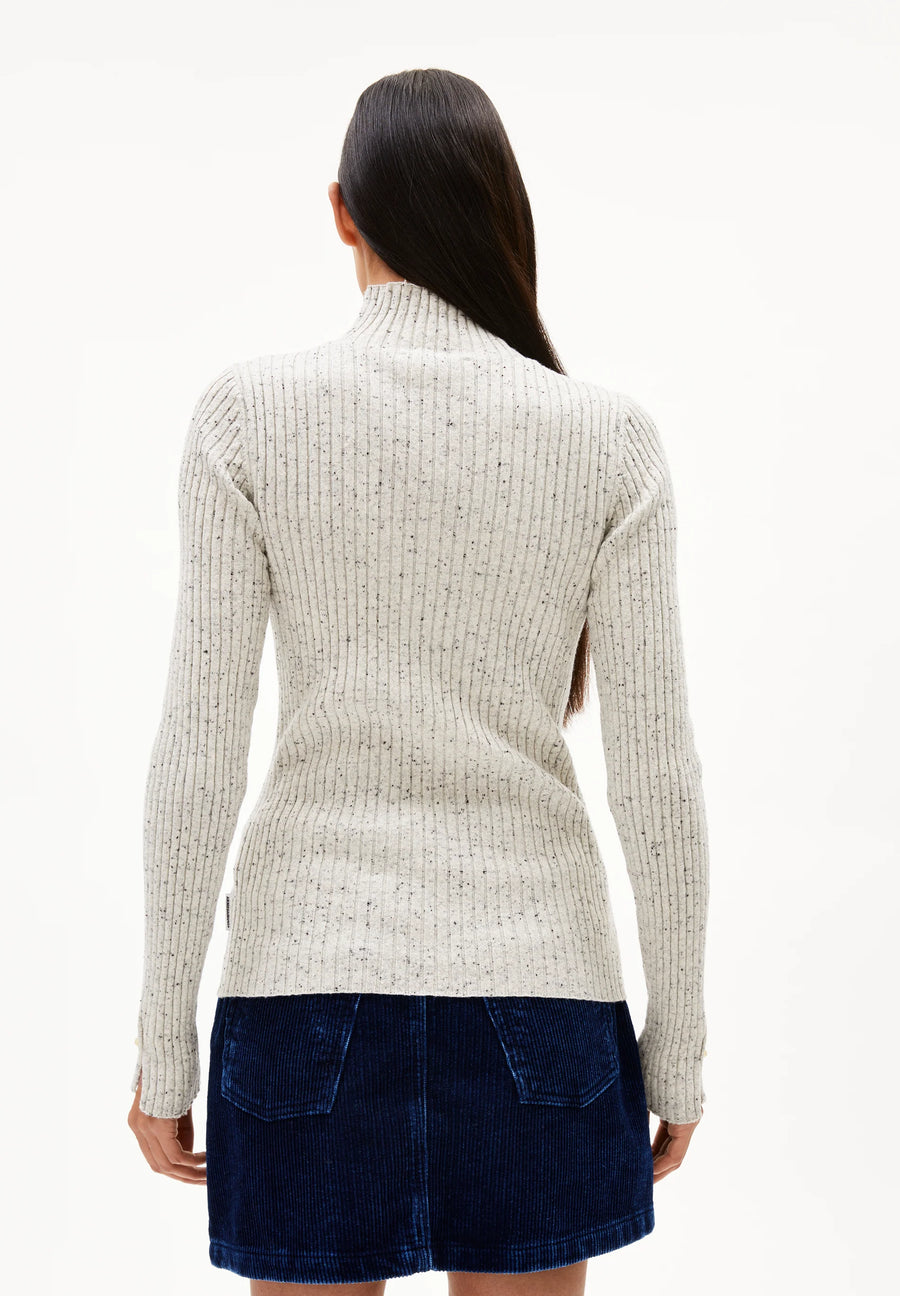 ARMEDANGELS Pullover gerippt ALAANIA TWEED Organic Cotton-Wool Mix