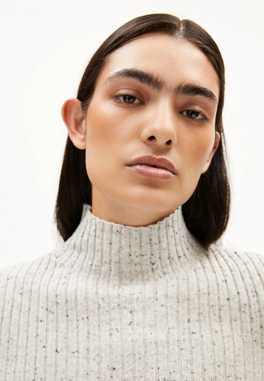 ARMEDANGELS Pullover gerippt ALAANIA TWEED Organic Cotton-Wool Mix