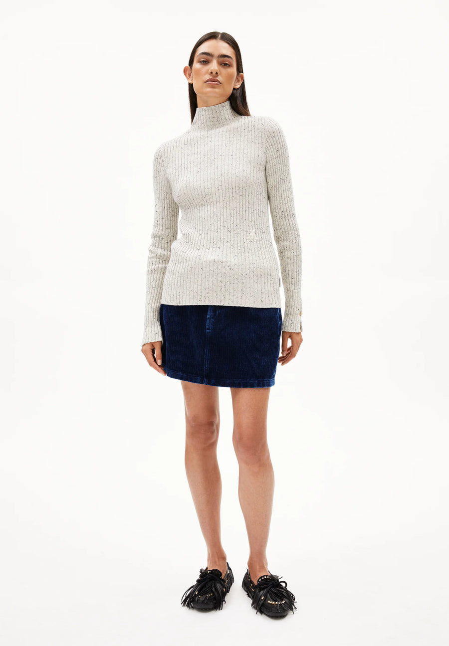 ARMEDANGELS Pullover gerippt ALAANIA TWEED Organic Cotton-Wool Mix