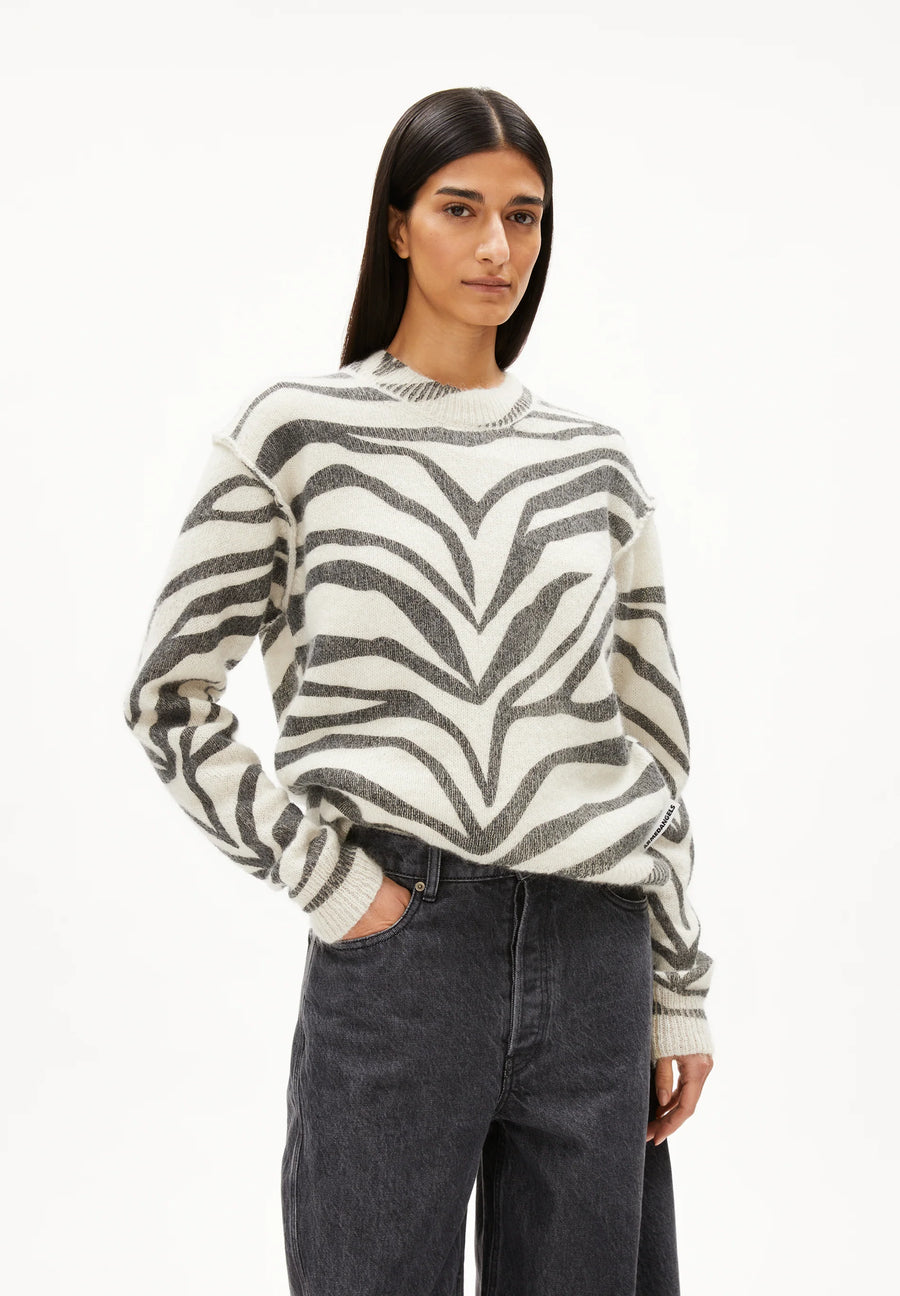 ARMEDANGELS Pullover BALBAA PREMIUM ZEBRARAA Mohair