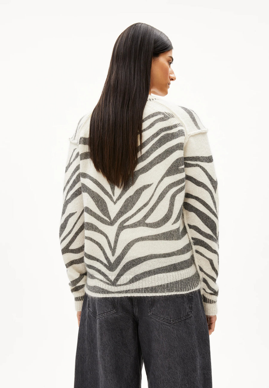 ARMEDANGELS Pullover BALBAA PREMIUM ZEBRARAA Mohair