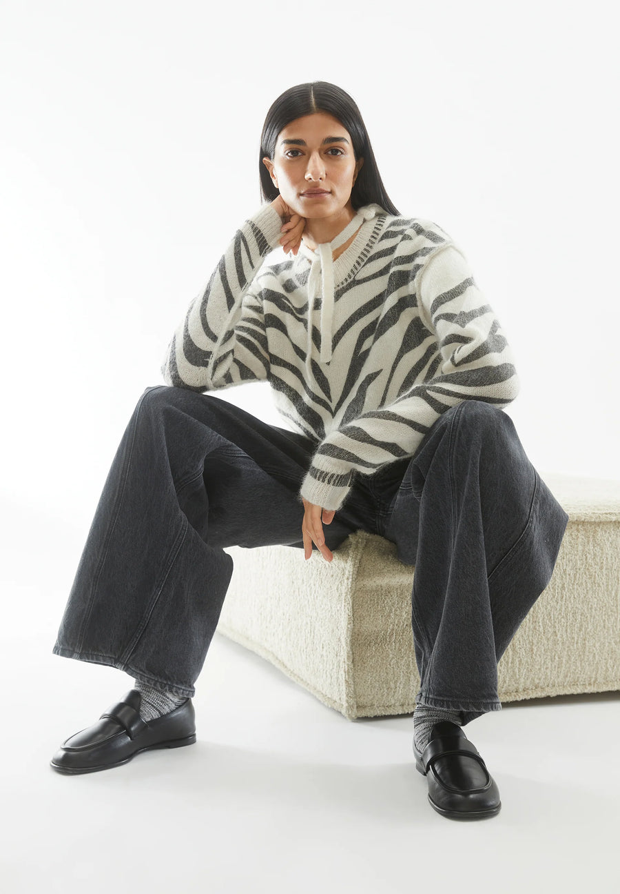 ARMEDANGELS Pullover BALBAA PREMIUM ZEBRARAA Mohair