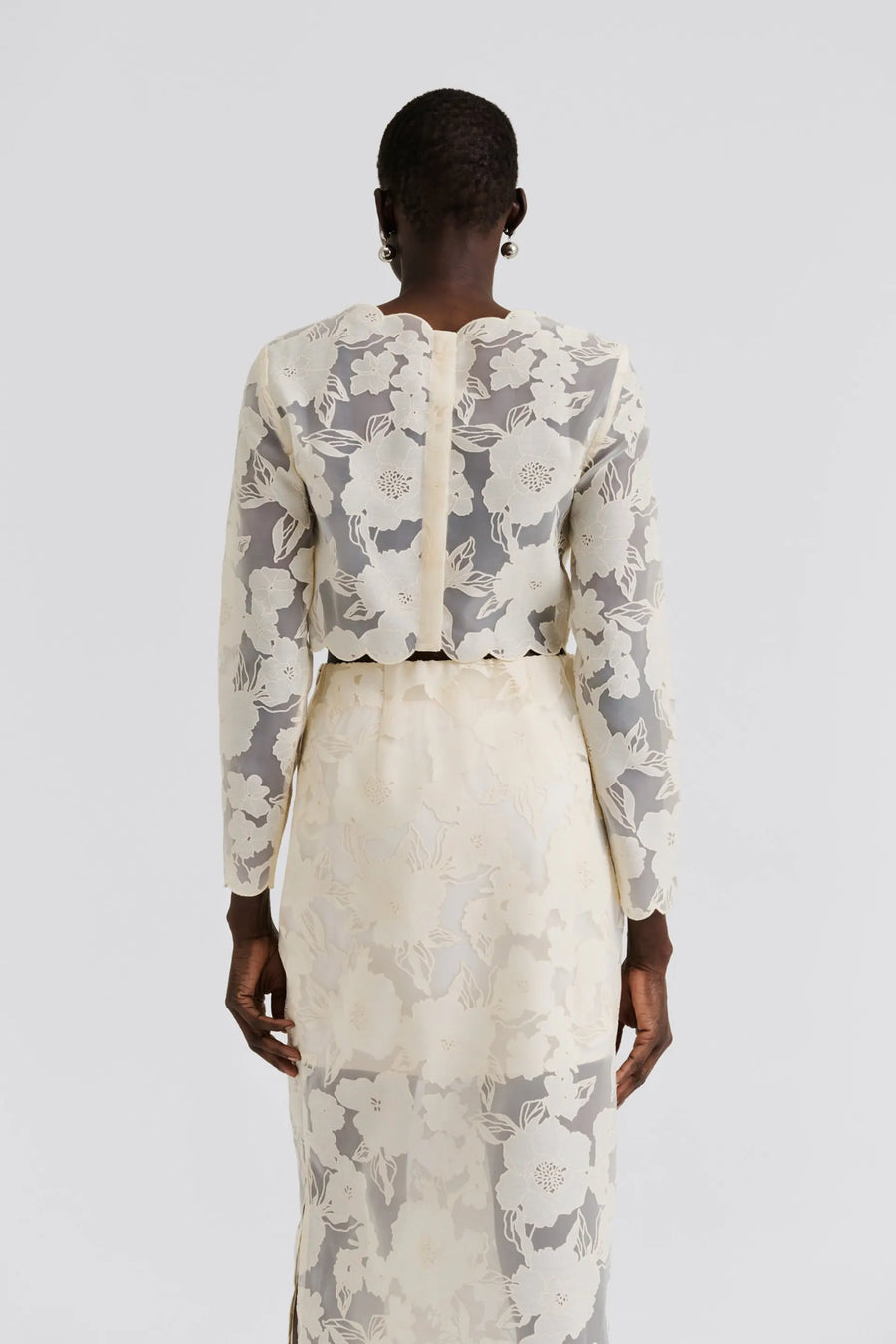 MALINA Top CIARA Floral Lace Cotton Mix