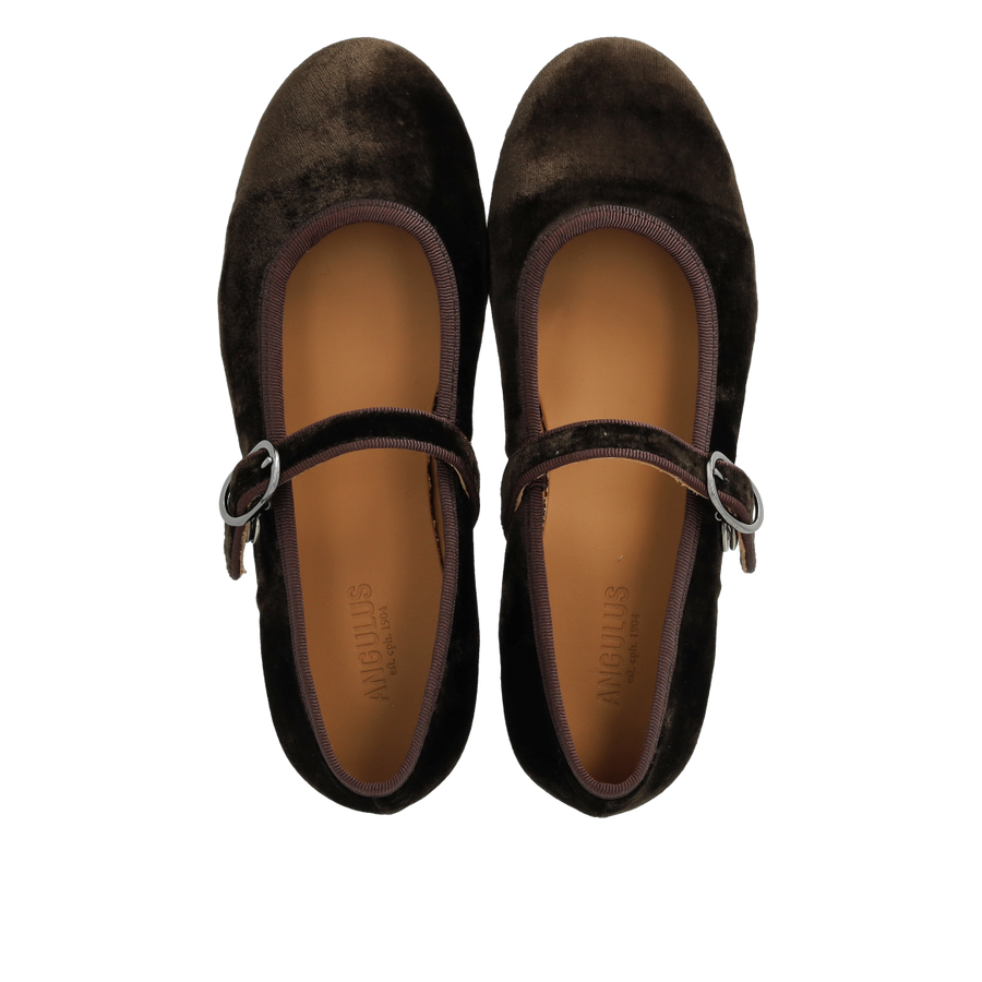 Angulus Ballerina mit Schnallenverschluss Velours