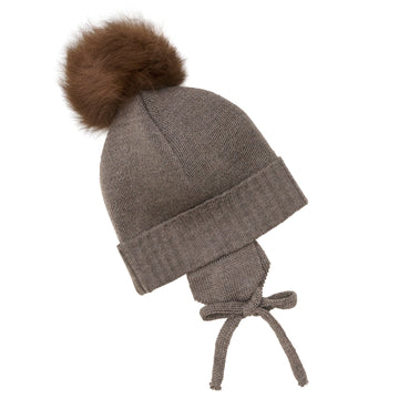 HUTTEliHUT Mütze mit Alpaka-Pompon Wollstrick