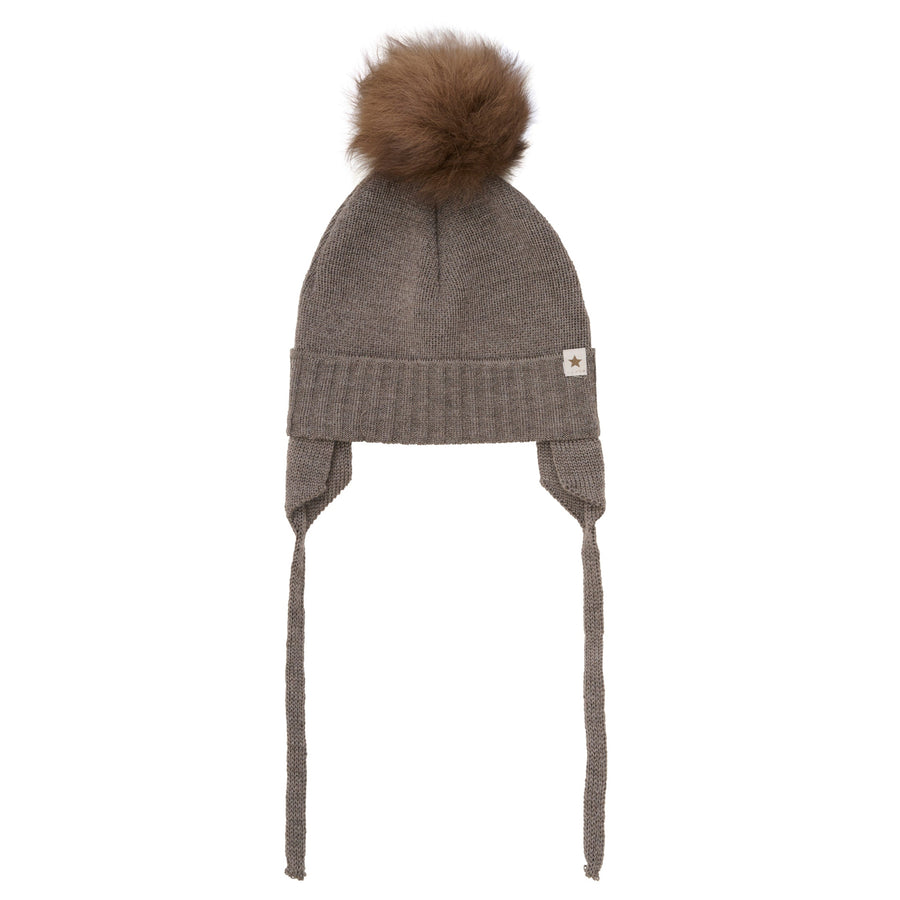 HUTTEliHUT Mütze mit Alpaka-Pompon Wollstrick