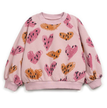 Play Up Fleece Sweater mit Print Organic Cotton