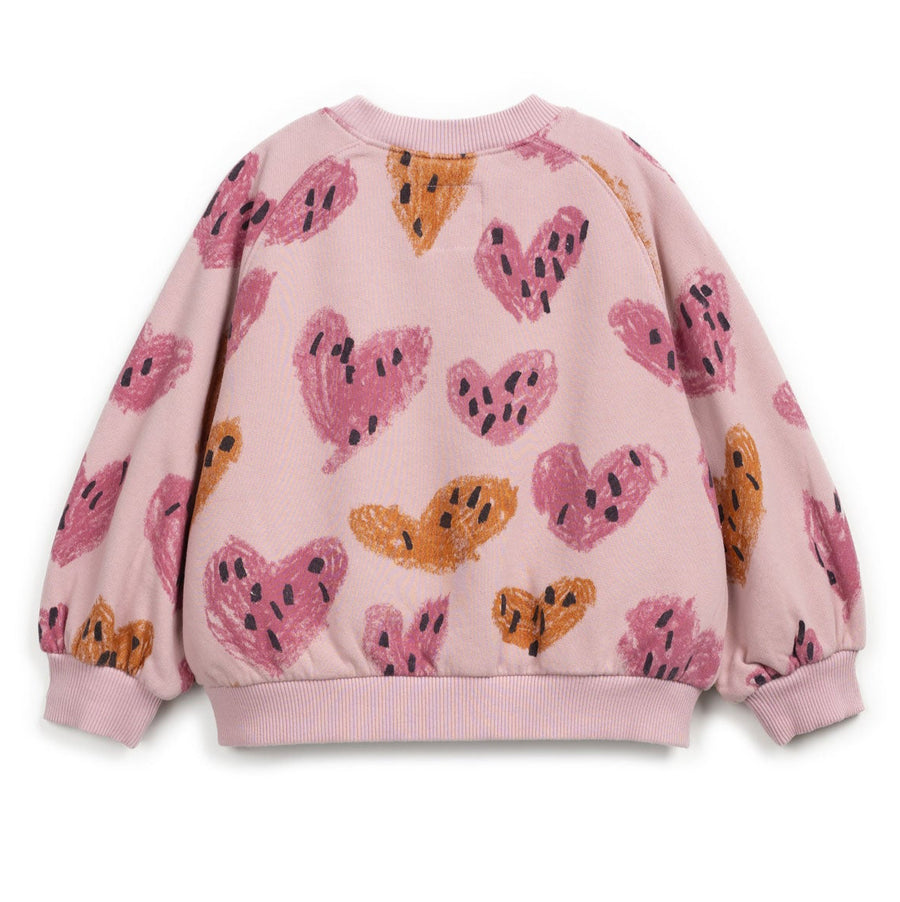 Play Up Fleece Sweater mit Print Organic Cotton