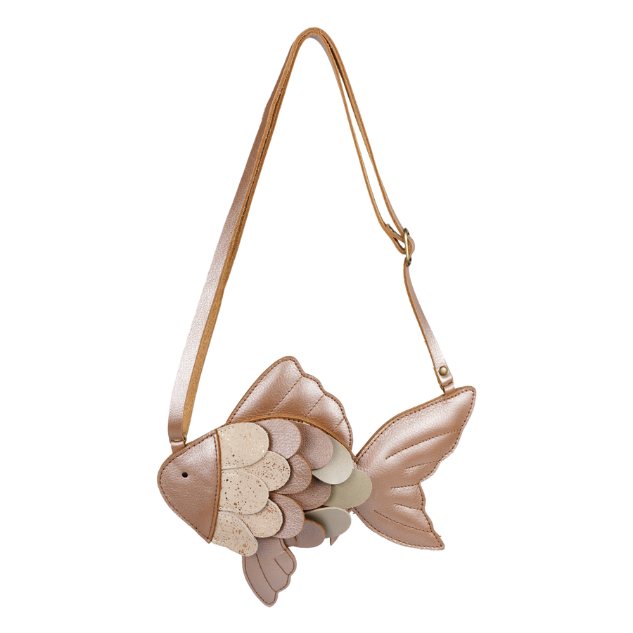 Donsje Gold Fish-Tasche THYSA Metallic Leather