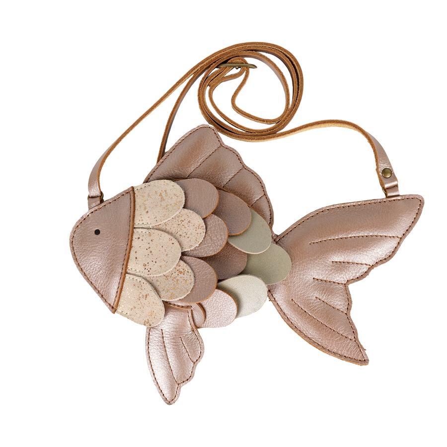 Donsje Gold Fish-Tasche THYSA Metallic Leather