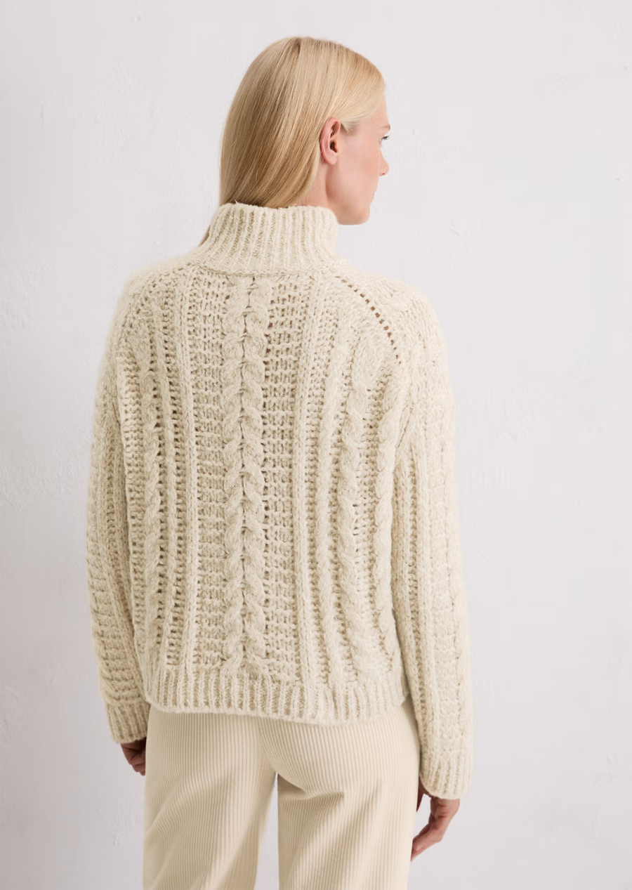 Marc O'Polo Pullover Zopfstrick Alpaca-Cotton-Merino Mix