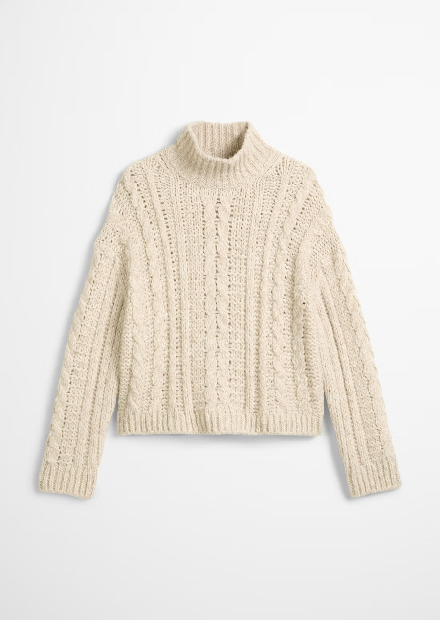 Marc O'Polo Pullover Zopfstrick Alpaca-Cotton-Merino Mix