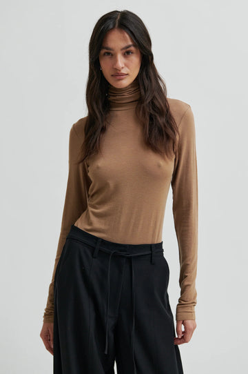 SECOND FEMALE Langarmshirt MATIMA T-NECK Merino Lyocell Mix