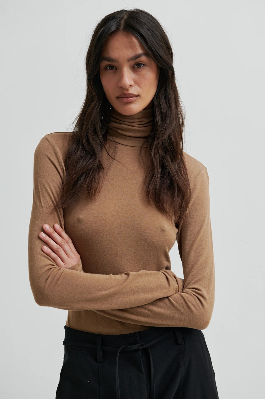 SECOND FEMALE Langarmshirt MATIMA T-NECK Merino Lyocell Mix