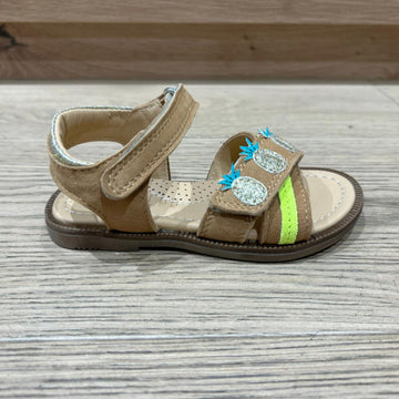 Dianetti Sandalen mit Ananas NABUK LAVATO Nocciola