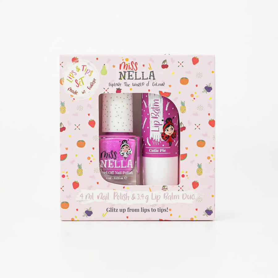 Miss Nella Duo-Set Peel-Off Nagellack und Lippenbalsam