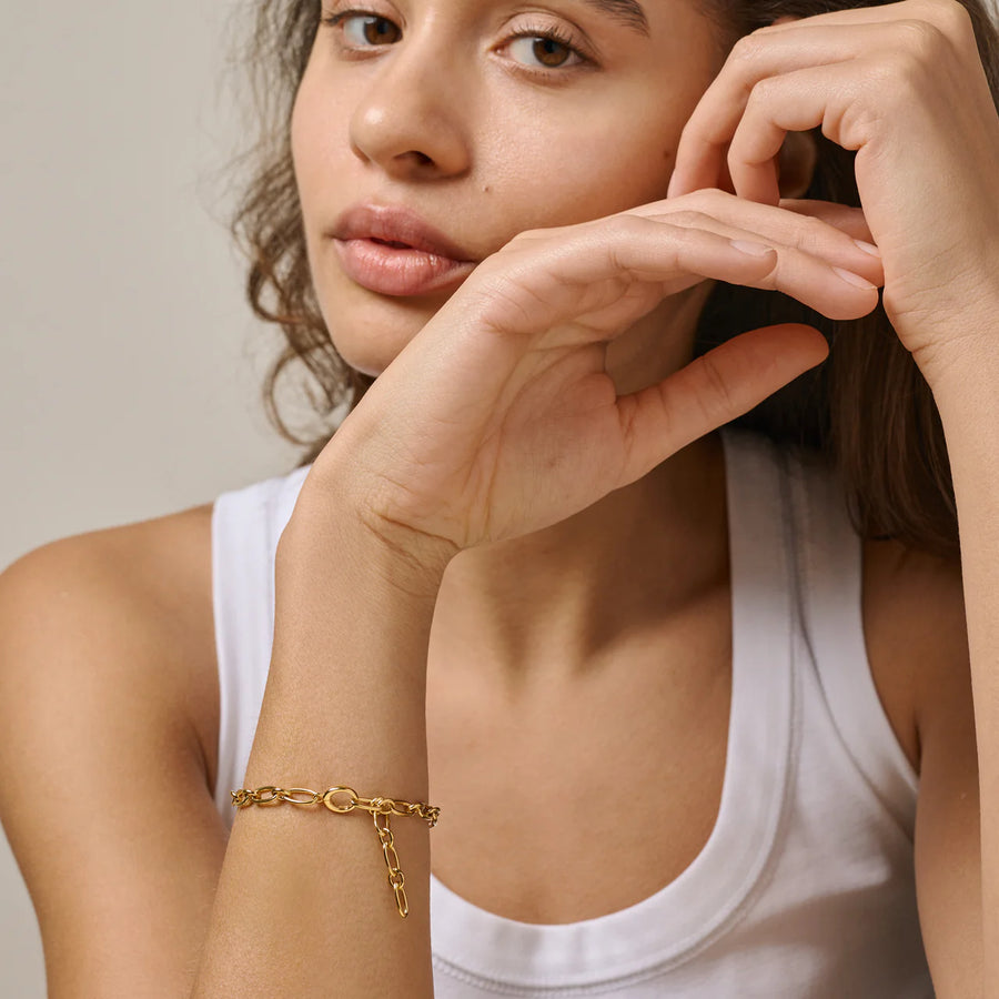 Enamel Copenhagen Armkette CHUNKY CHARM 18k Gold Plated Recycled Silver