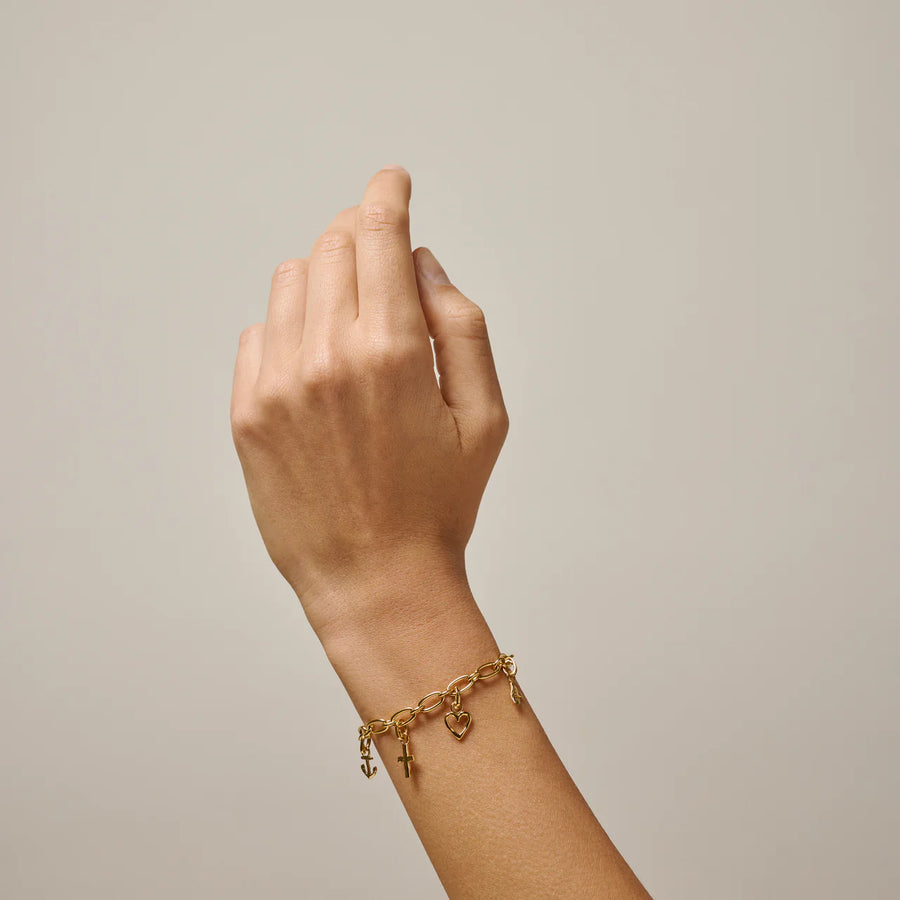 Enamel Copenhagen Armkette CHUNKY CHARM 18k Gold Plated Recycled Silver