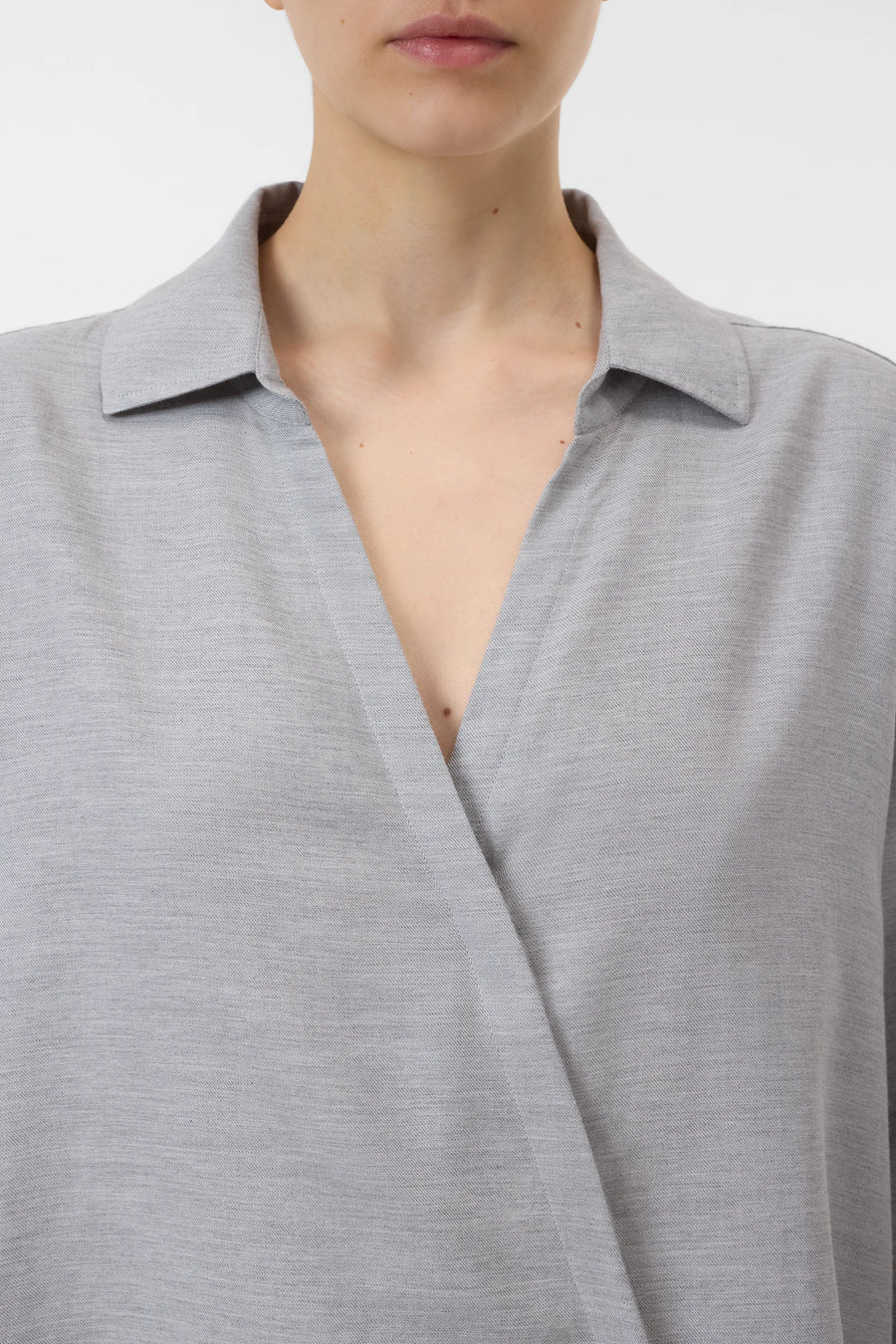 CLOSED Shirt Asymmetric Cotton Cashmere Blend