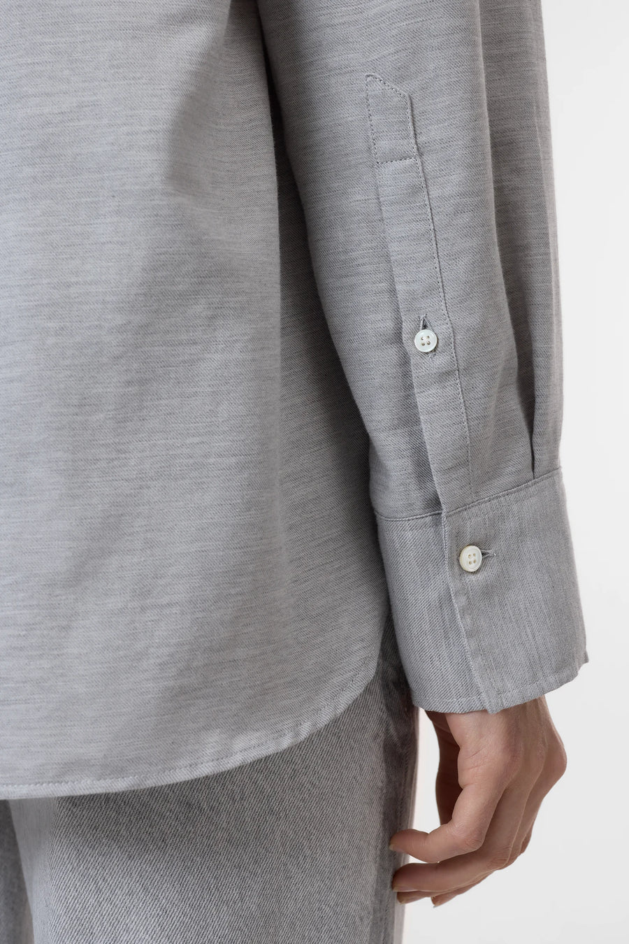 CLOSED Shirt Asymmetric Cotton Cashmere Blend