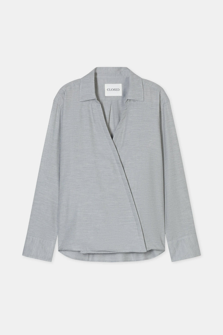 CLOSED Shirt Asymmetric Cotton Cashmere Blend