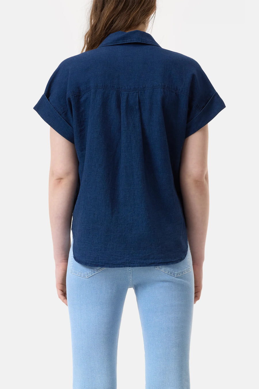 CLOSED Kurzarmbluse Linen Cotton Mix