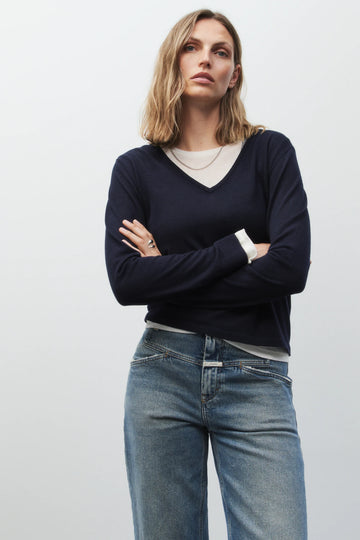 CLOSED Pullover V-Neck Wool Silk Mix