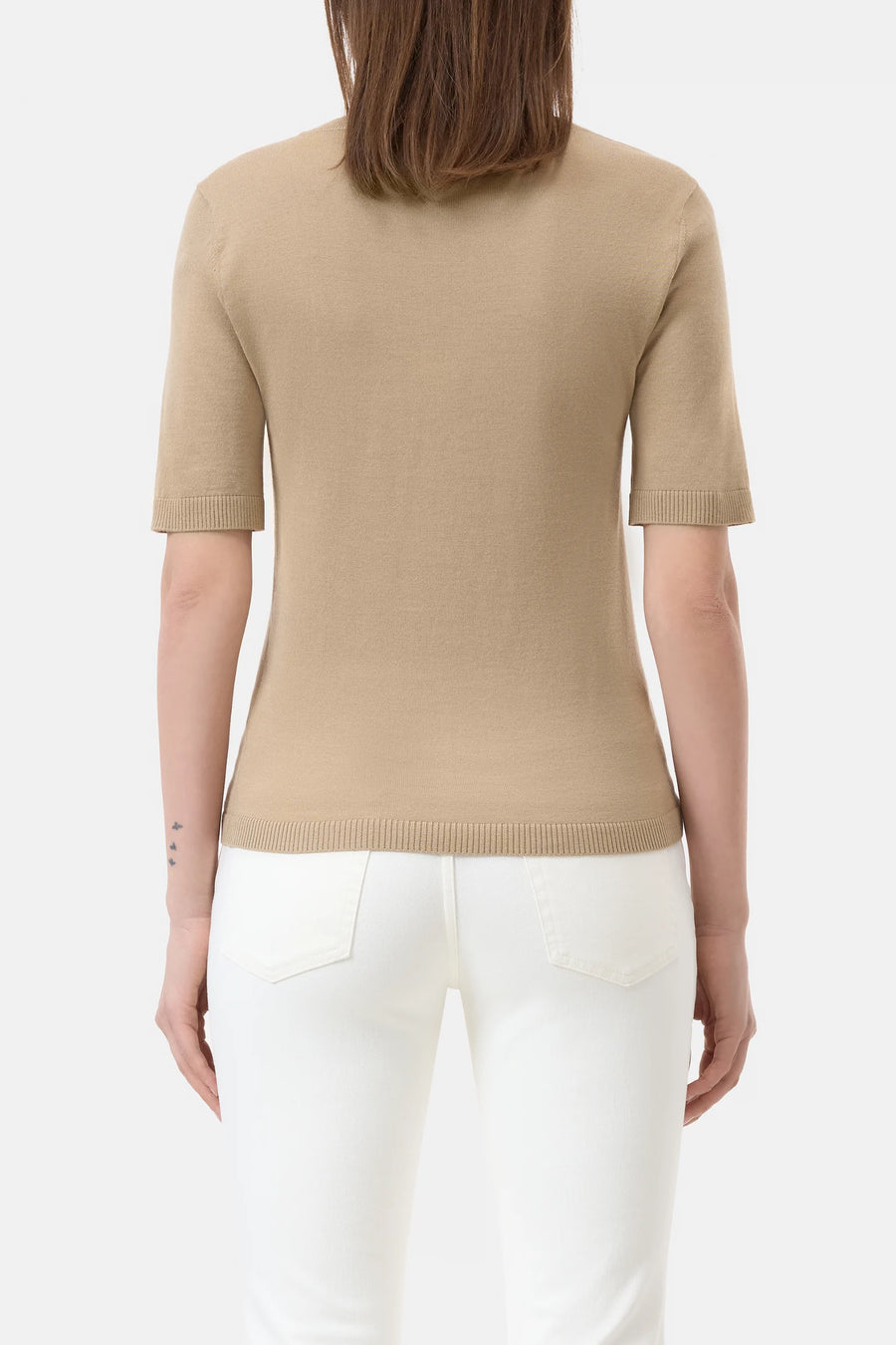 CLOSED Crewneck Short Sleeve Top Wool Silk