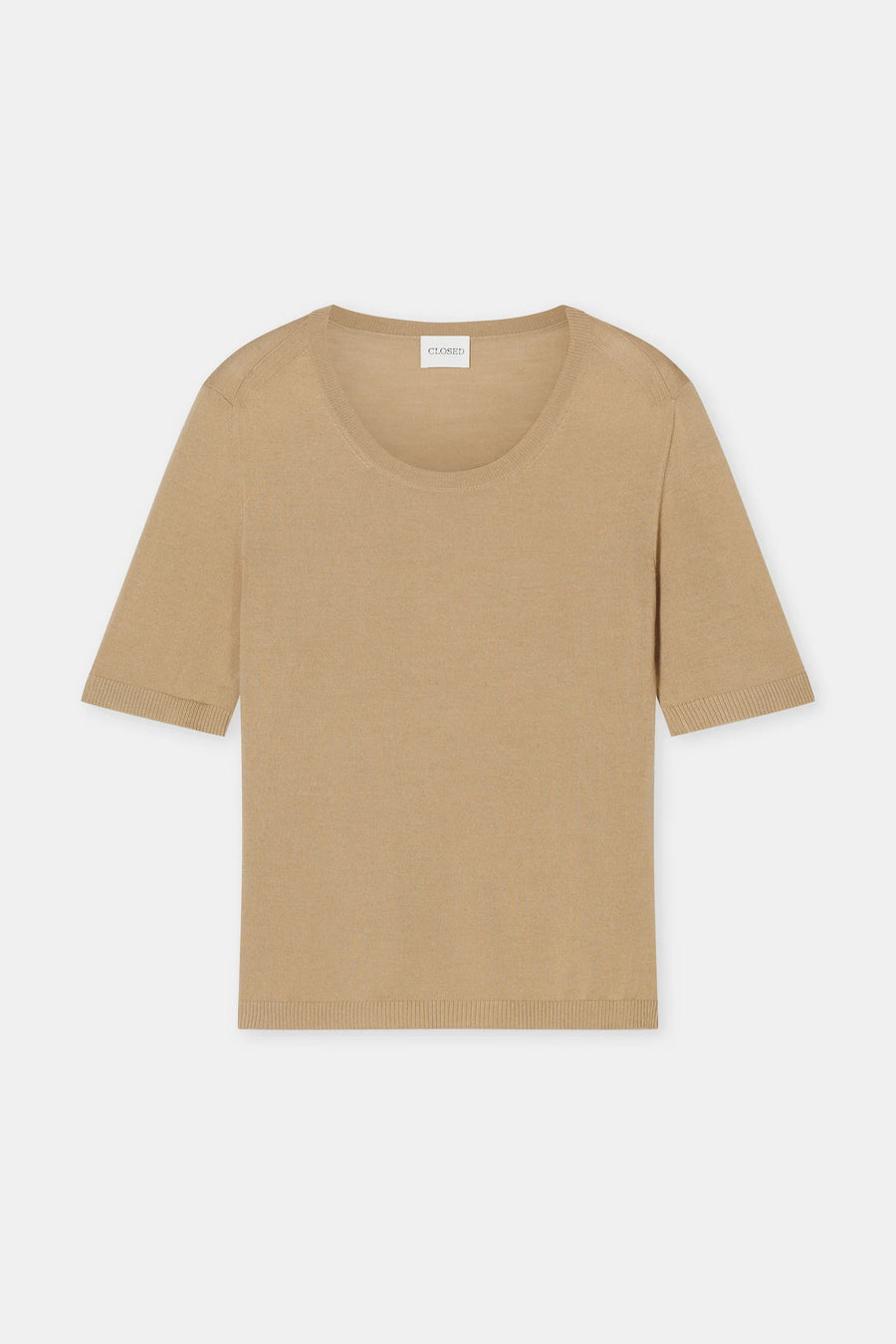 CLOSED Crewneck Short Sleeve Top Wool Silk