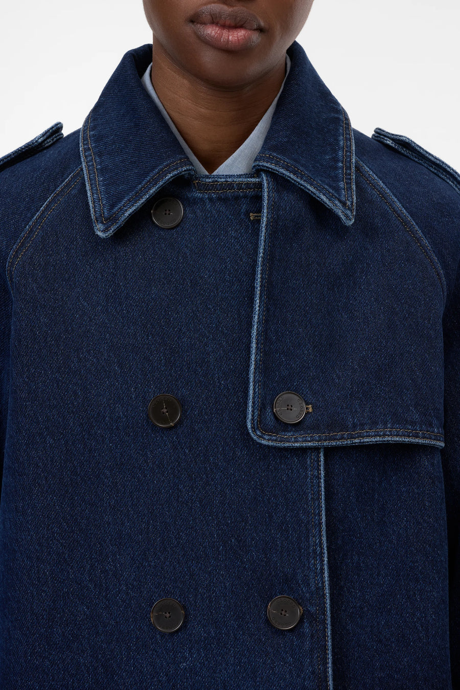 CLOSED Cropped Denim-Trench Cotton