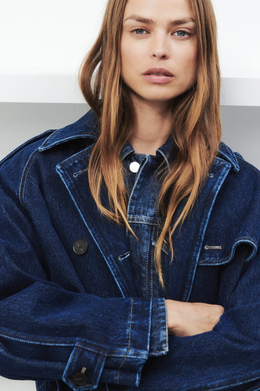 CLOSED Cropped Denim-Trench Cotton