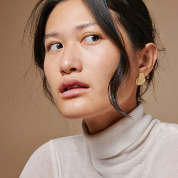 Enamel Copenhagen Ohrringe WAVE 18k Gold Plated Recycled Silver