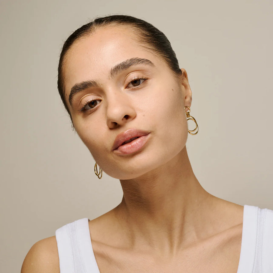 Enamel Copenhagen Ohrringe CARINA 18k Gold Plated Recycled Silver