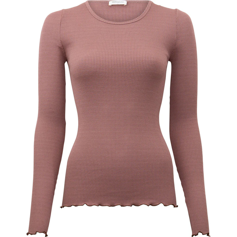 Minimalisma Langarmshirt GERDA-FRILL Silk-Cotton Blend