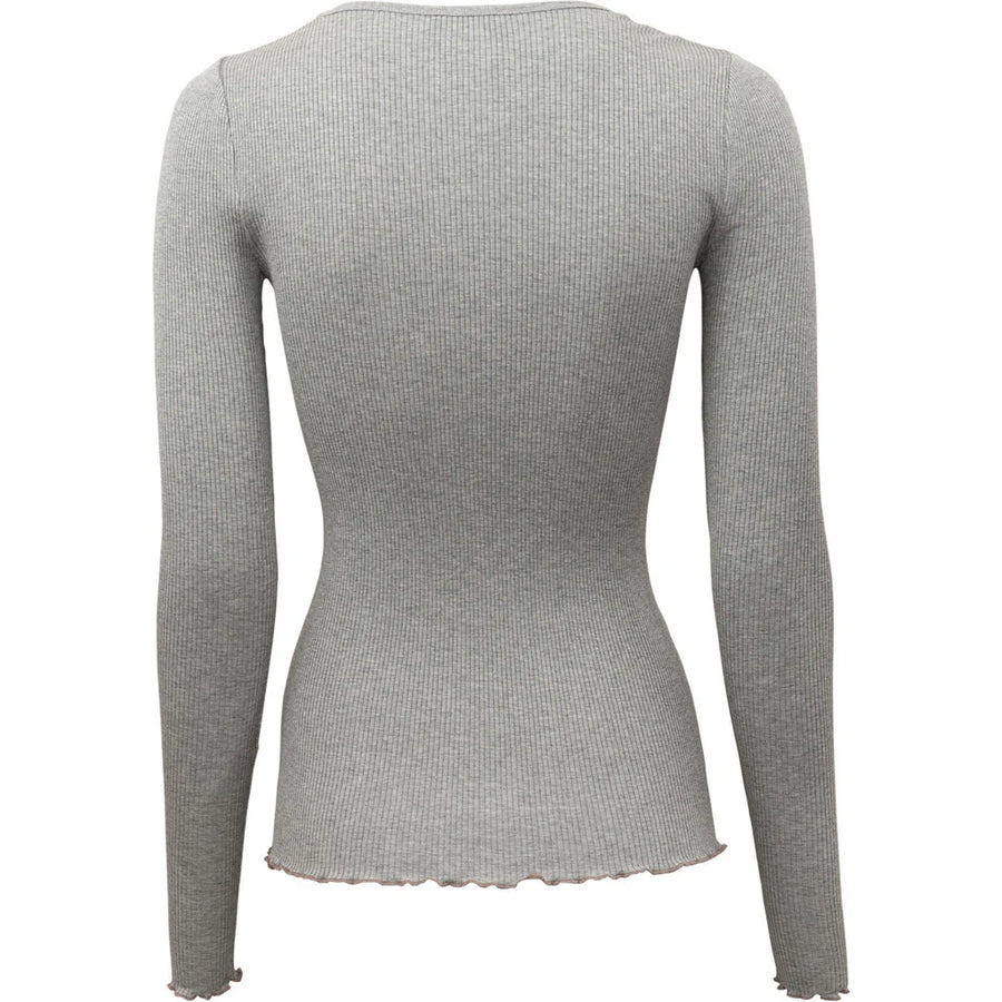 Minimalisma Langarmshirt GERDA-FRILL Silk-Cotton Blend
