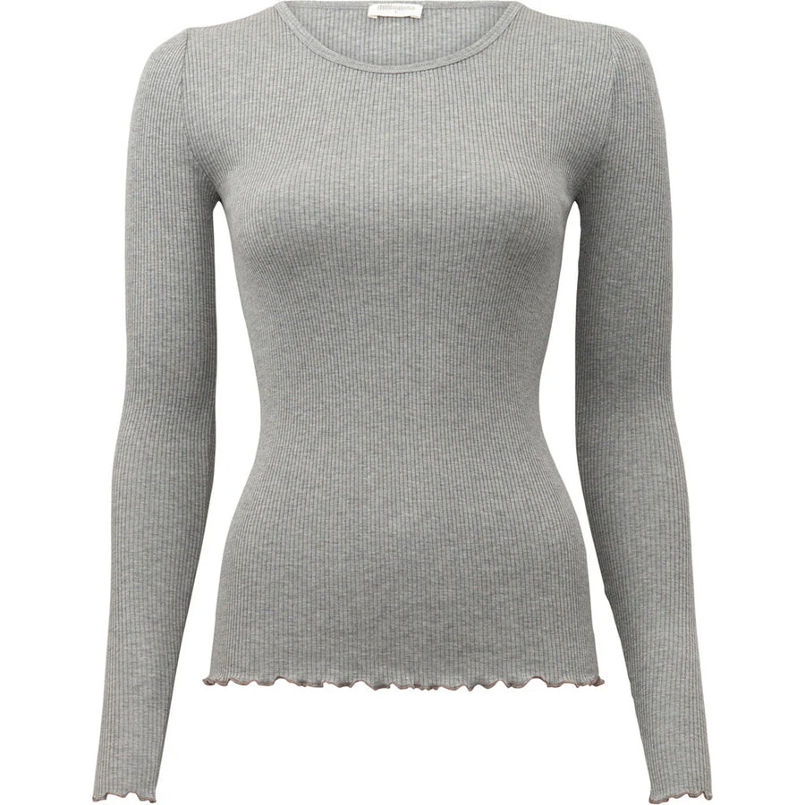 Minimalisma Langarmshirt GERDA-FRILL Silk-Cotton Blend