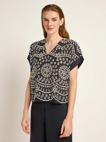 LANIUS Blusenshirt mit Stickerei Organic Cotton