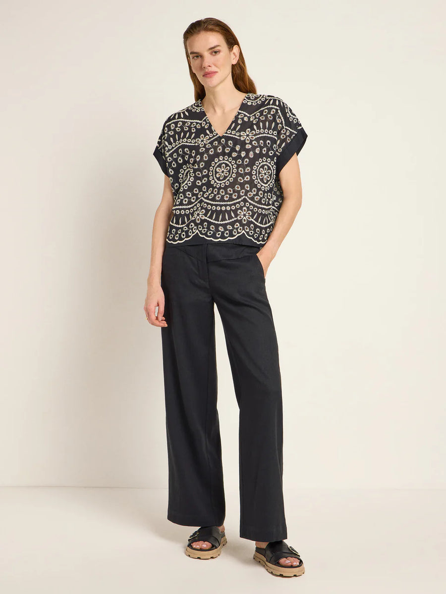 LANIUS Blusenshirt mit Stickerei Organic Cotton