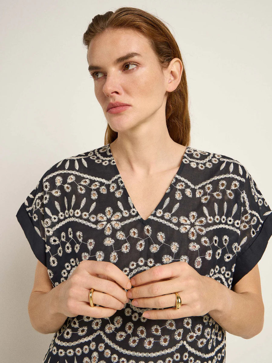 LANIUS Blusenshirt mit Stickerei Organic Cotton