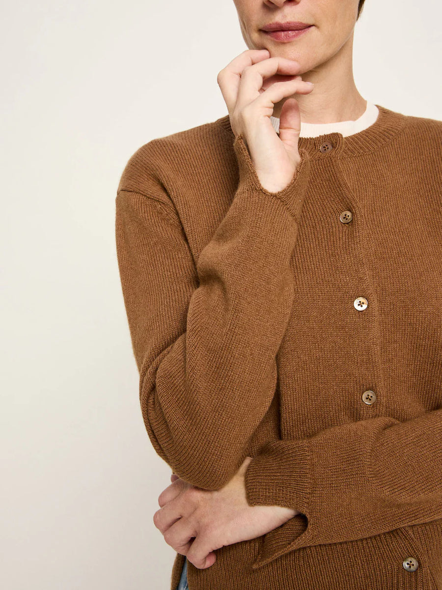 LANIUS Boxy Strickjacke Organic Wool Cotton Mix