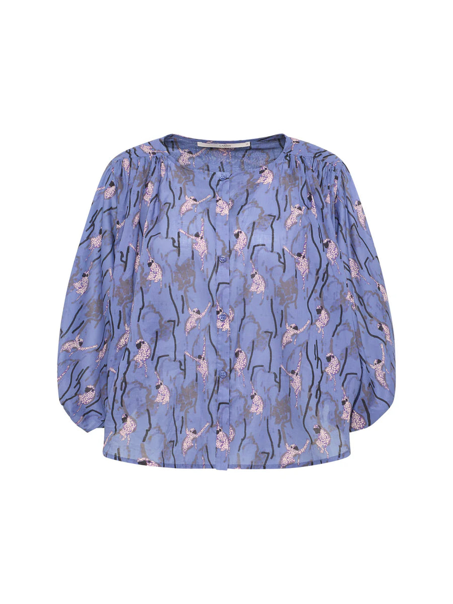 LANIUS Bluse OCS mit Kräuseln Organic Cotton